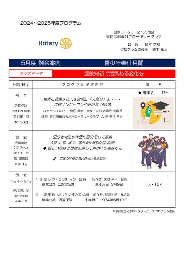 例会プログラム