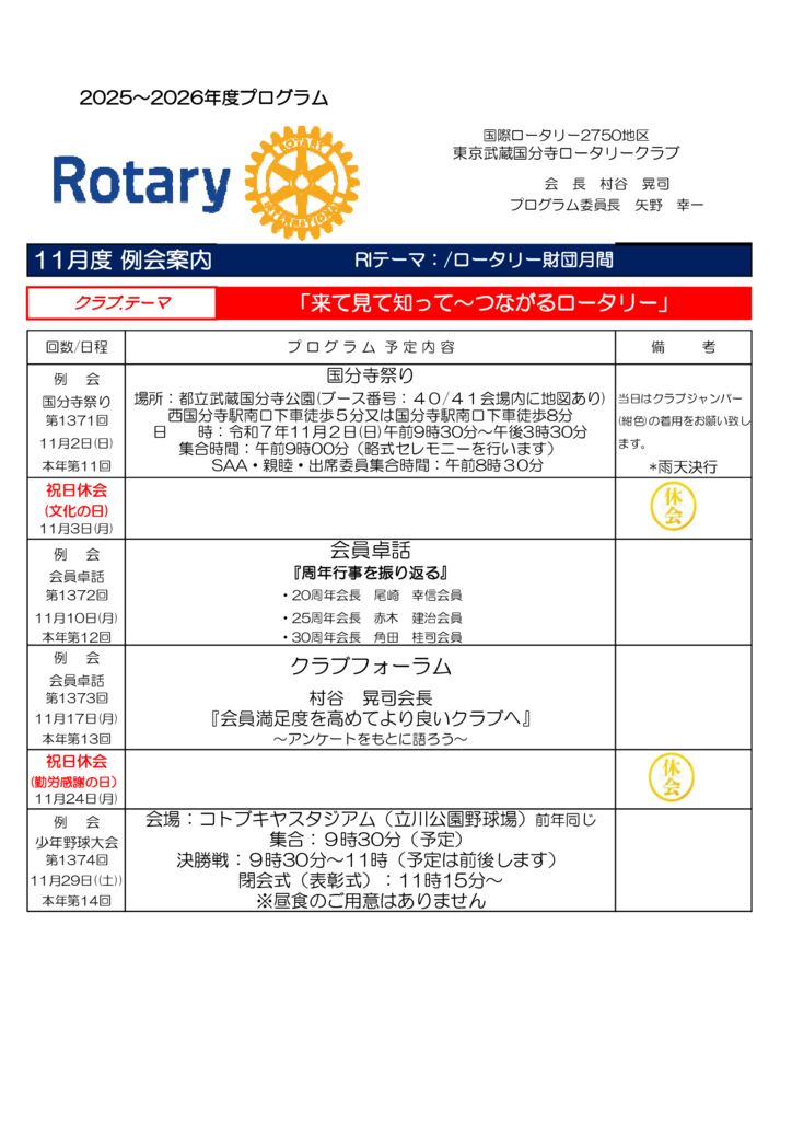 例会プログラム