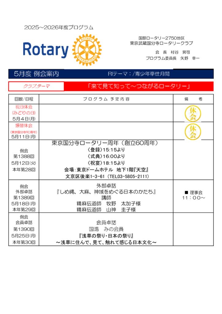 例会プログラム